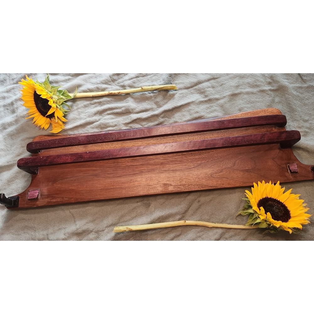 Vintage Dan Canterberry 1976 Handcrafted Walnut Ebony Purpleheart Wood Wall Rack